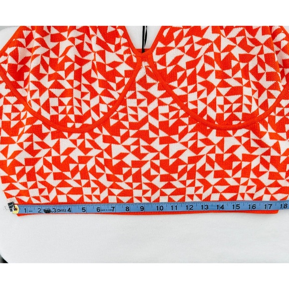 NWT Future Collection Kahlana Barfield Brown For Target Orange/ Cream Crop Top - Picture 10 of 12